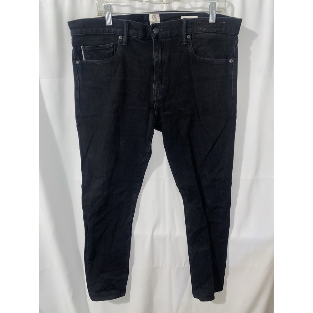 Hiroshi Kato Pants the Needle Skinny Selvedge Jeans in Black Raw Mens 38